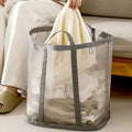 Smart Good Quality Large Organizers Portable Fabric Clothes Hamper Mesh Foldable Laundry Bags Baskets MegaBDM