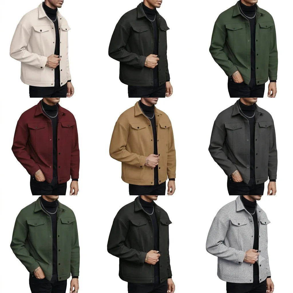 China Bangladesh Factory Price OEM Customized Logo Embroidery Wool Blend Lapel Casual Business Men Jacket MegaBDM