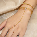 Trendy Boho Rhinestone Hand Anklet Chain Adjustable Fashion Accessory for Festival & Vacation