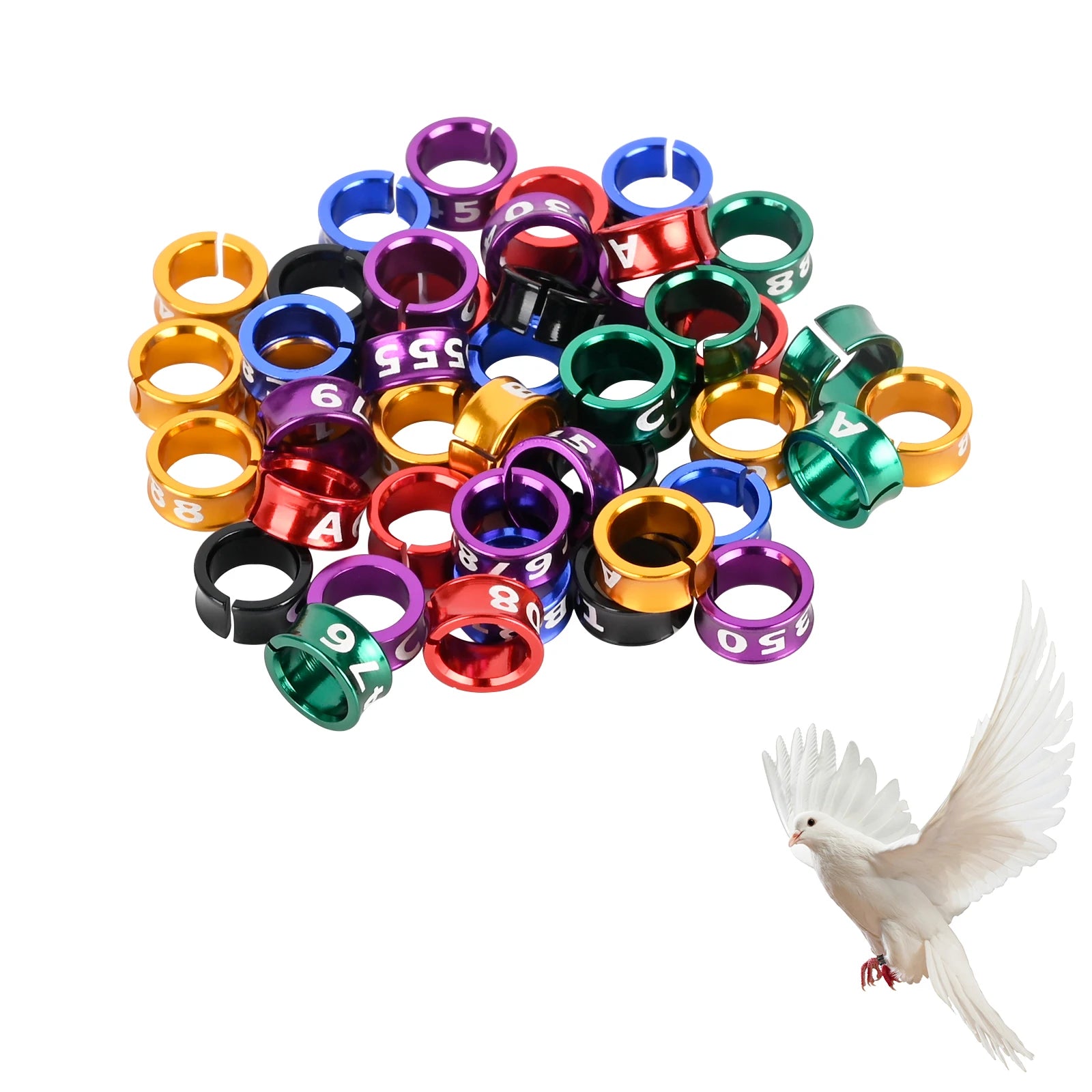 Open Bird Foot Ring Aluminum Alloy Split Bird Leg Ring for ParrotsHibiscusPeoniesPigeons (6.0mm50pcs)
