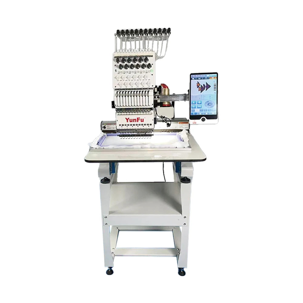 Compact JY-1201 Single Head 12 Needle Computerized Embroidery Machine for Home Business MegaBDM