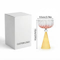 Vintage Scalloped Glass Flute Stemmed Handmade Reusable Wine Goblet Multi-colors 200-300ml Capacity Cocktail for Party Bar Decor MegaBDM