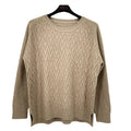 Hot Selling Women's Casual Style Pullover High Quality Ecru Solid Knitwear with Long Sleeves Fashionable Sweater