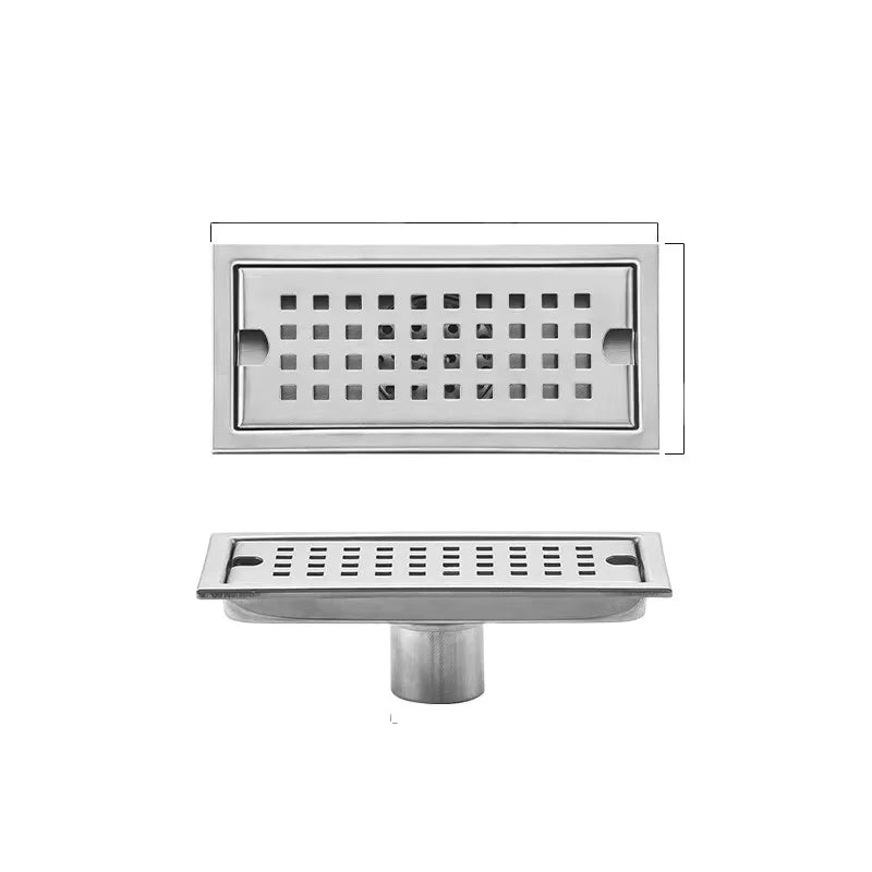 Factory Supply Modern Stainless Steel Water Drainage Grid Plate 10x20-10x100cm Linear Strainer for Kitchen Bathroom Floor Drain