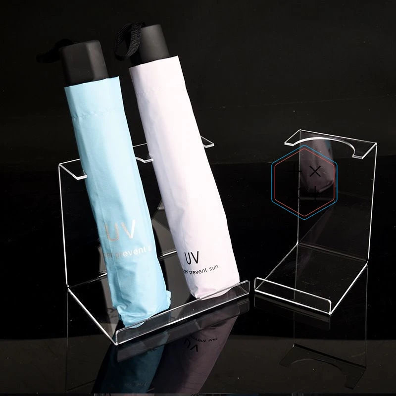 Modern Acrylic Transparent Folding Umbrella Display Stand Multifunction Table Top Rack for Home Office & Hotel Use