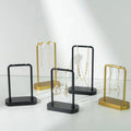 2 Color Metal Luxury Lightweight Rectangle Necklace Earring Organizer Jewelry Display Stand for Shop