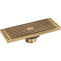 Luxury Linear Brass Floor Drain Modern Rectangle 20cm Durable Shower Floor Drain Black Anti Odor Hotel Bathroom Floor Drain