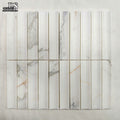 Luxury Modern Style Calacatta Gold Marble Mosaic Floor Tiles Parquet Customized Pattern Graphic Design Kitchen Backsplash TV