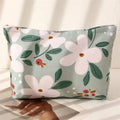Custom Logo Floral Puffy Quilted Canvas Makeup Bag Zipper Closure Travel for Toiletry Tote Cosmetics Pouch with Letter Pattern MegaBDM