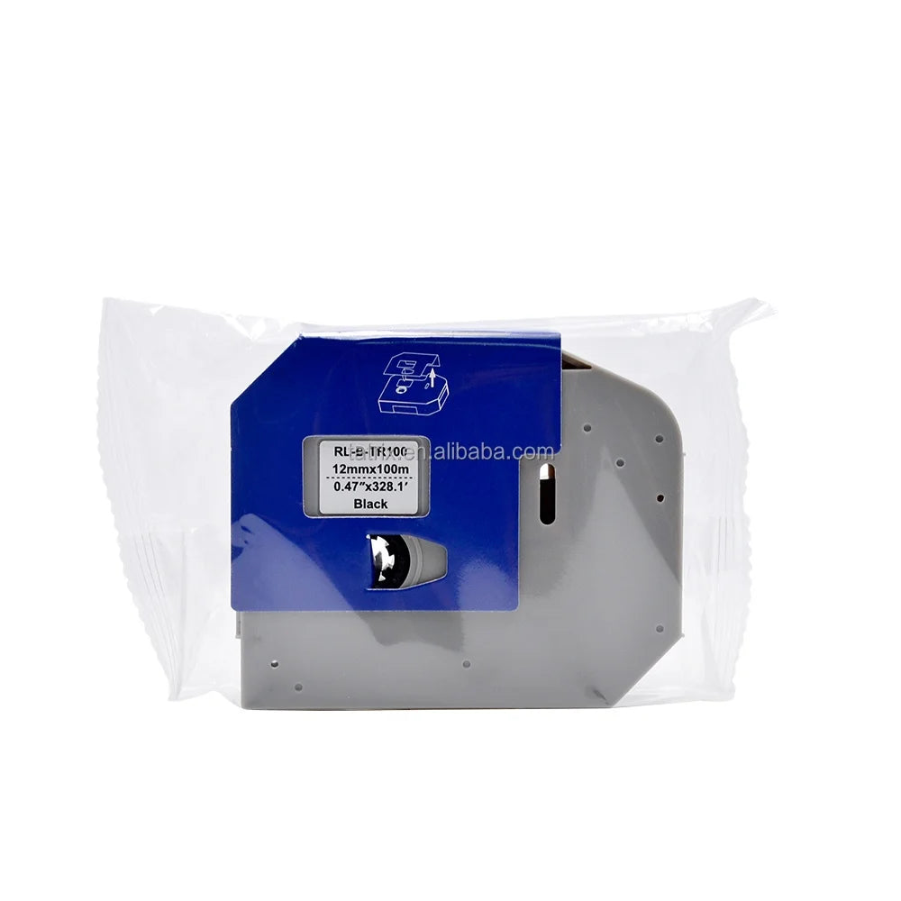 Tatrix Compatible TR-100 Tr100 12mm * 100m Black Printer Ribbon Cassette TR-100BK for Brother TP-E800T E850TKW