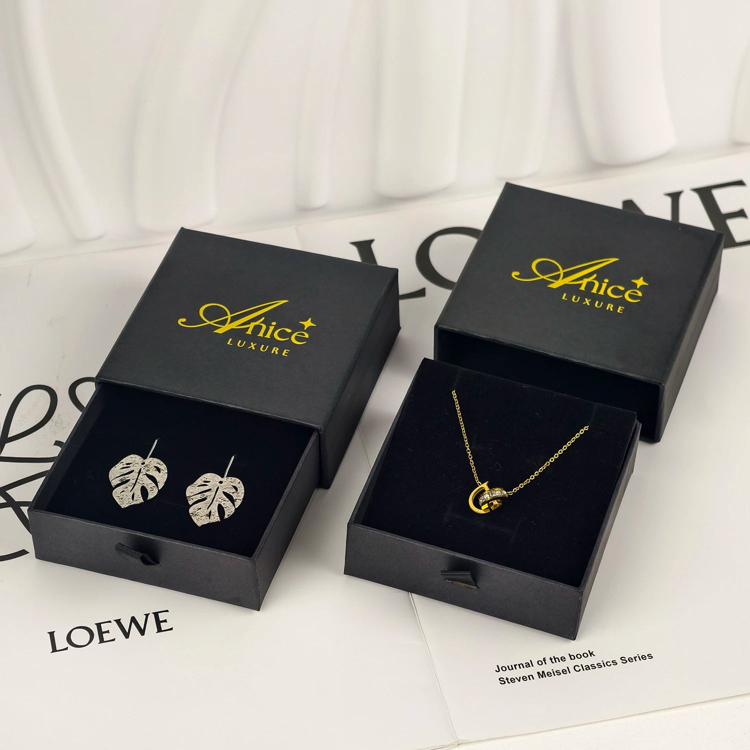 Custom Logo Rectangle Paper Slide Cardboard Jewelry Box Packaging for Earrings and Accessories