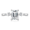 High Quality Women Jewelry S925 Sterling Silver 1.75CT Emerald Cut Moissanite Engagement Baguette Ring Destiny Jewellery