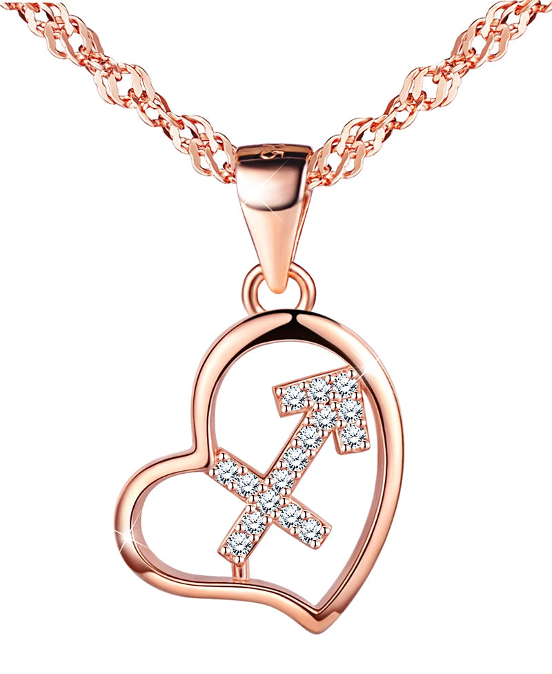 925 Silver Anchor Heart Pendant Necklace Zircon Gemstone Rhodium Trendy for Engagement Wedding Party Gold Supplier Verified