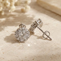 Custom Moissanite Stud Earrings Round Cut 925 Sterling Silver VVS Pave Cluster Earrings Pair Fine Women Jewelry Gift MegaBDM
