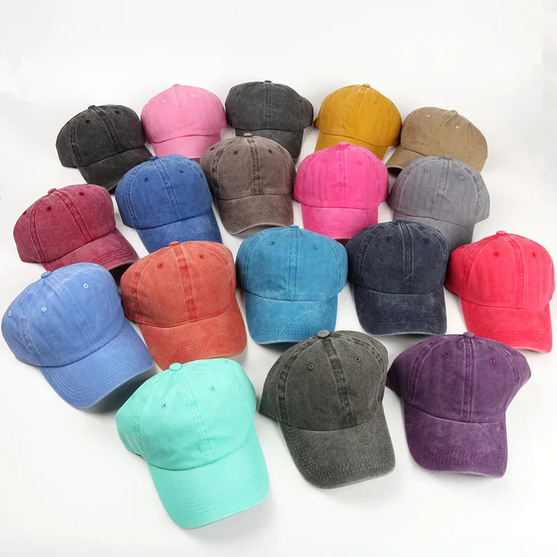 Bangladesh China Factory Price Washed Cotton Baseball Cap Unisex Distressed Hat Casual Curved Brim Adjustable Solid Color Cap MegaBDM
