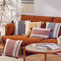 Wholesale Chinese Style Design Decorative Cotton Pillow Case for Living Room Yarn-dyed Couch Cushion Cover With Tassels