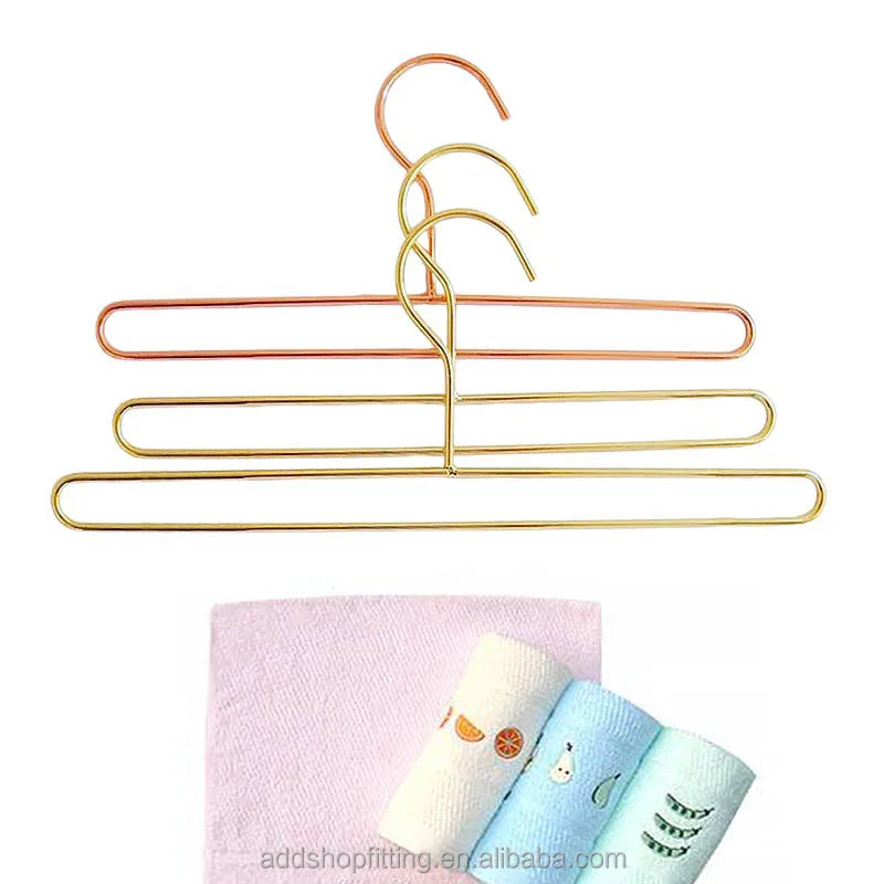35cm Steel Rose Gold Space Saving Single Tier Pants Towel Scarf Hanger for Shop Display