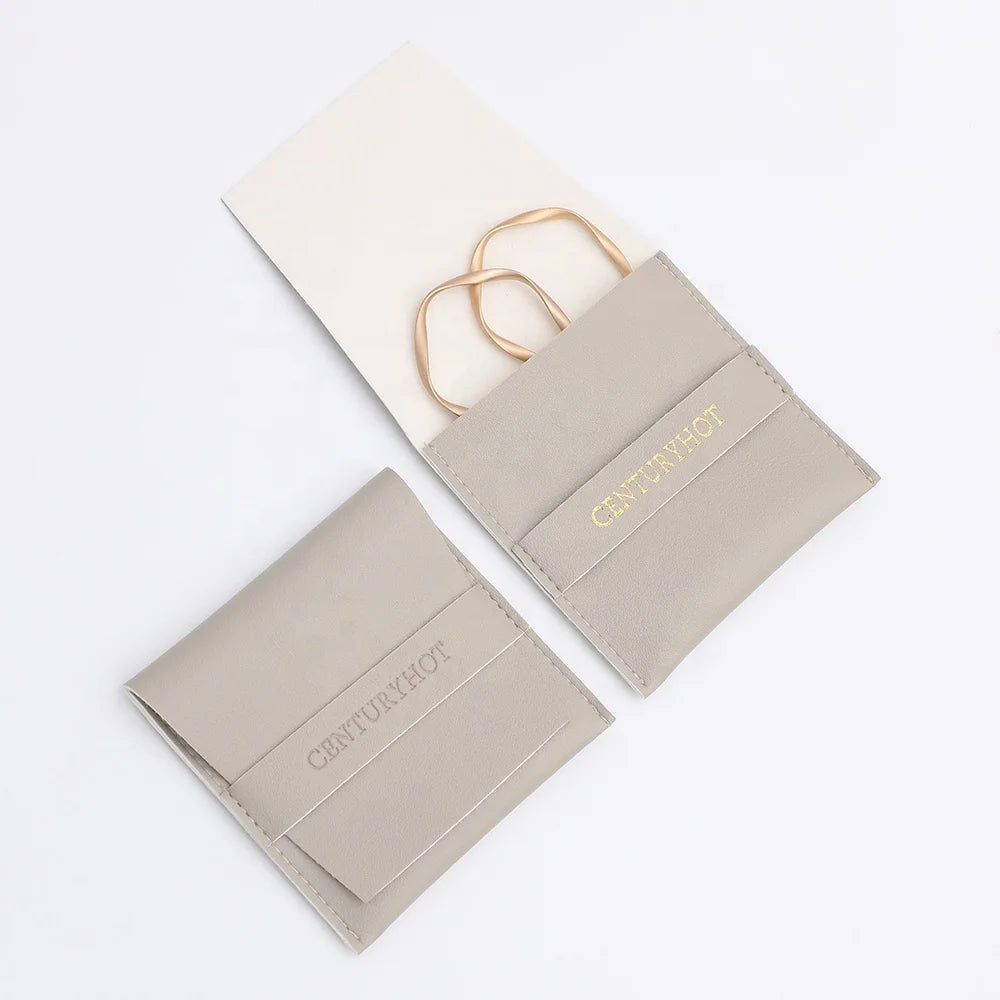 PUPPYSEW PU Leather 8*8cm Jewelry Bag  Pouches Artificial Leather  Earrings Necklace Rings  Packign Bags With Logo Printed