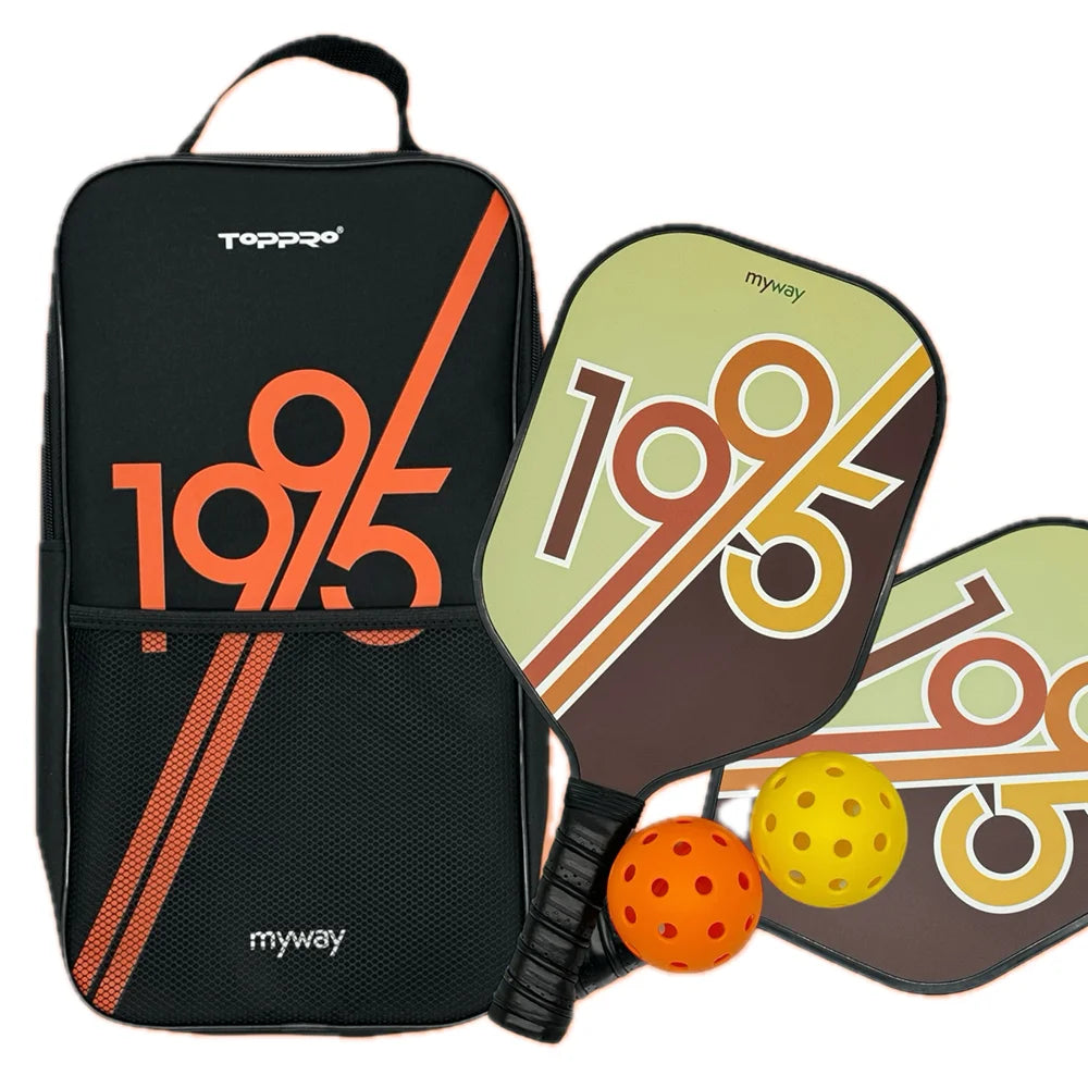 All-Level Carbon Pickleball Racket with Squash Balls for Players of Every Level