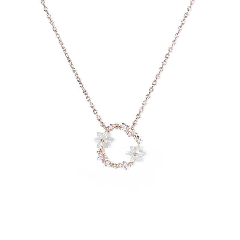 S925 Sterling Silver Necklace Ins Style Fashion Design Pendant Clavicle Chain Silver Necklace for Girlfriend for Women