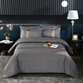 OEM/ODM Deep Grey Solid Woven Sateen Duvet Cover High-End Polyester Bedsheet Four Seasons Hotel Bedding Set MegaBDM