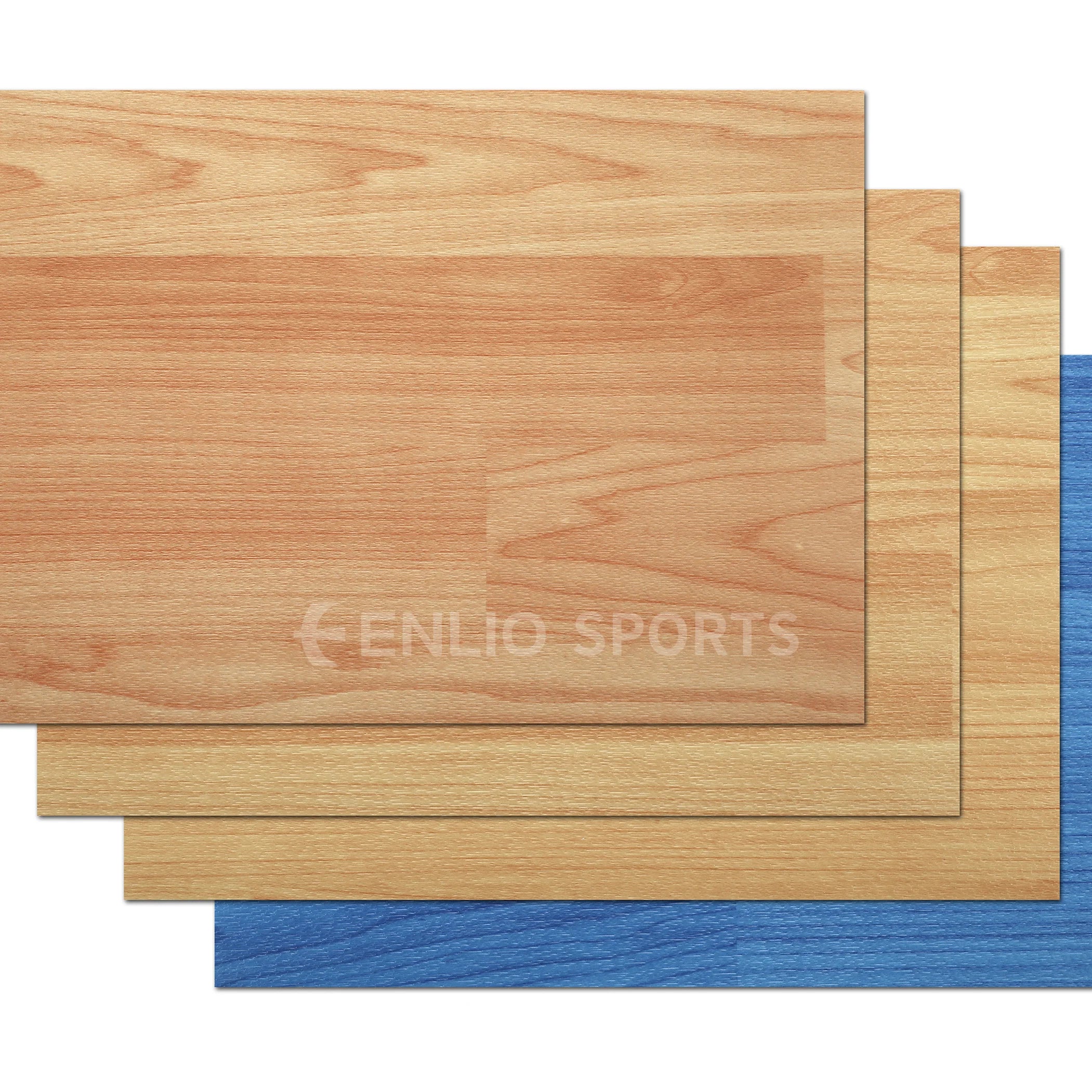 Enlio PVC Sports Flooring - Wood Grain Anti-Slip Surface Shock Absorbent for Indoor Professional Basketball Courts