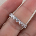 Exaggerated Full Paved Heart Zircon Eternity Ring Silver Tone Copper Stackable Statement Ring for Women Wedding Jewelry MegaBDM