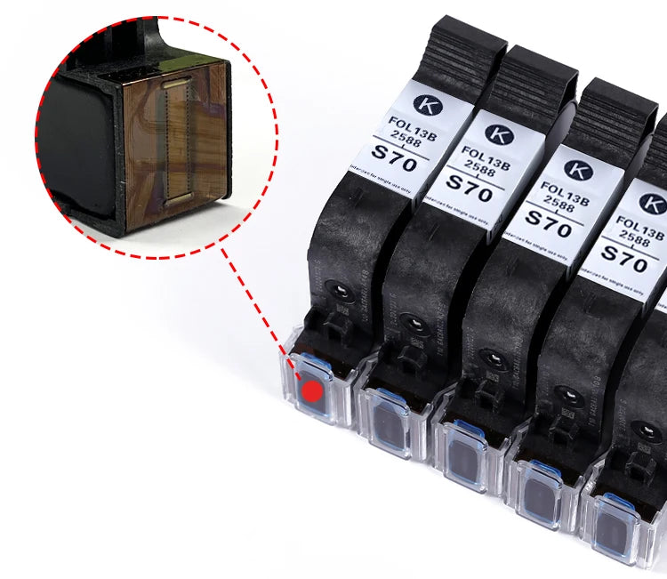 Faith S70 Half Inch Compatible Printer Ink High Adhesion Black Ink Cartridge for Inkjet Printer Universal 12.7mm Ink