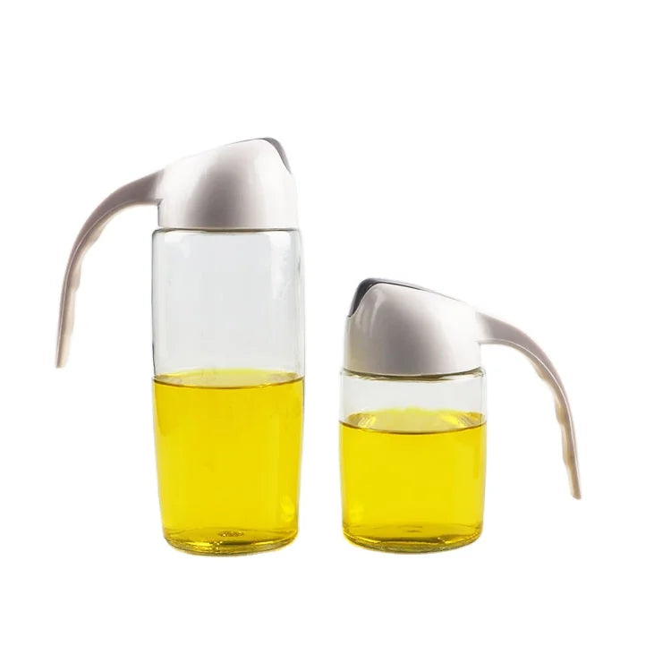 300ml 600ml Cruet Dispenser Olive Oil Gold Oil Flip Dispenser Baking Clear Glass Bottle for Kitchen Cooking