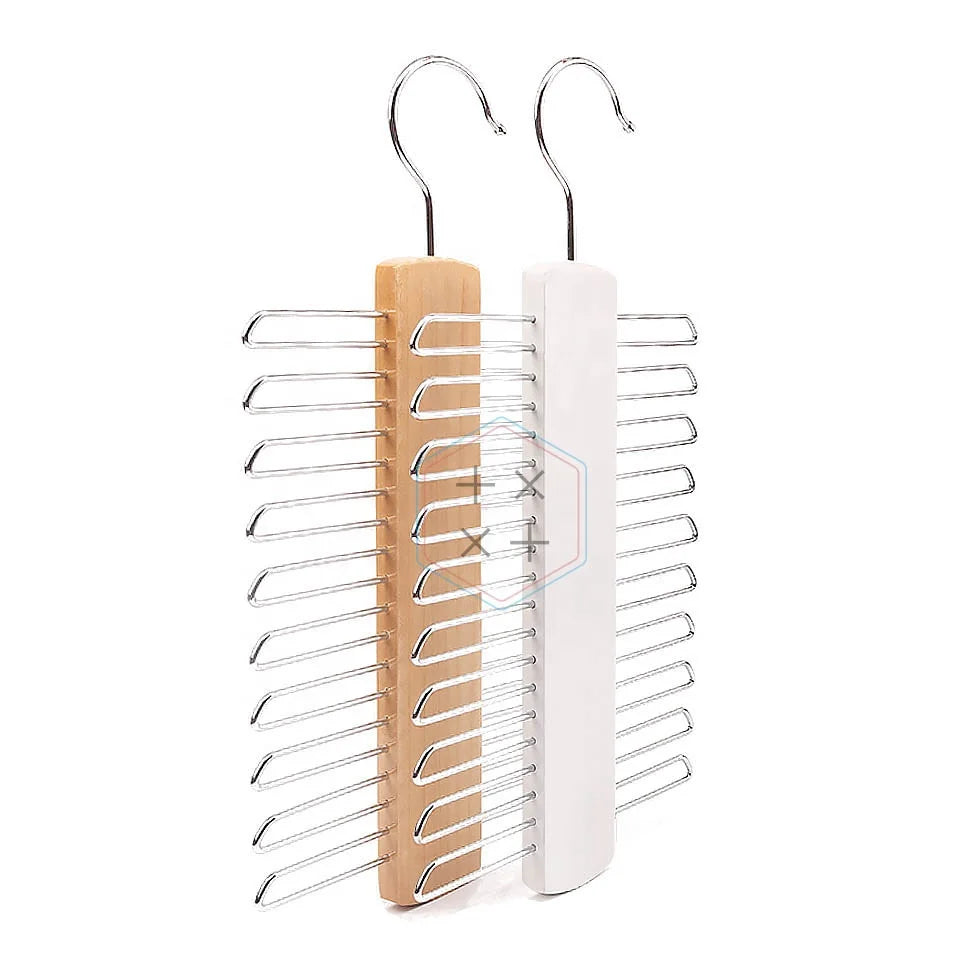 20 Pcs Custom Logo Wooden Men's Ties Hanger for Shops Wardrobes & Bathrooms-Durable Modern Design