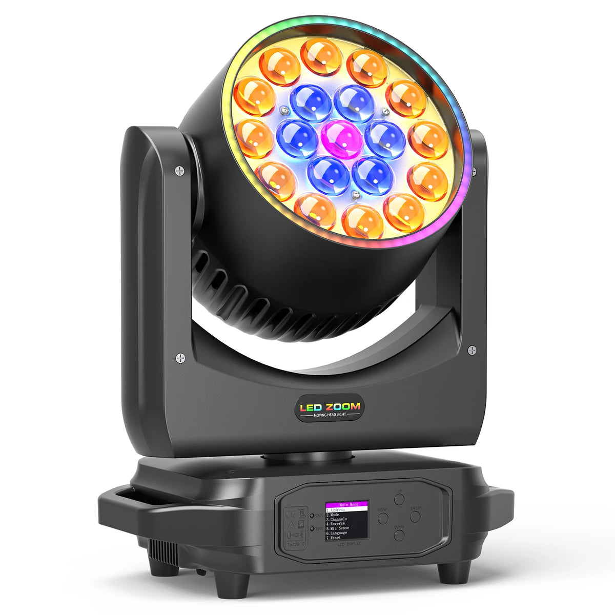 U`King 19X15W Zoom Led Wash Moving Head Stage Lights With Strip DMX DJ Wash Moving Head Light MegaBDM