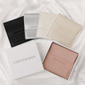 PUPPYSEW Beige 8*8cm PU Leather Bags Jewelry Pouches  Jewelry Packaging Earrings Necklace Rings Package Envelope Bags With Logo