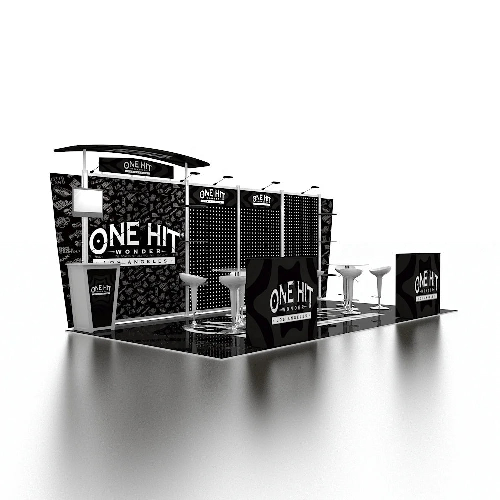 Custom Modular Expo Fair Booth Exhibition Portable Aluminum Frame Fabric Printing New Design Modular Peg Board Stand Trade Shows