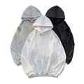 Oem Customized logo Design Trendy Loose Fit Plus Size Solid Color Style Spring and Autumn Thin Hooded Sweatshirt Hoodie