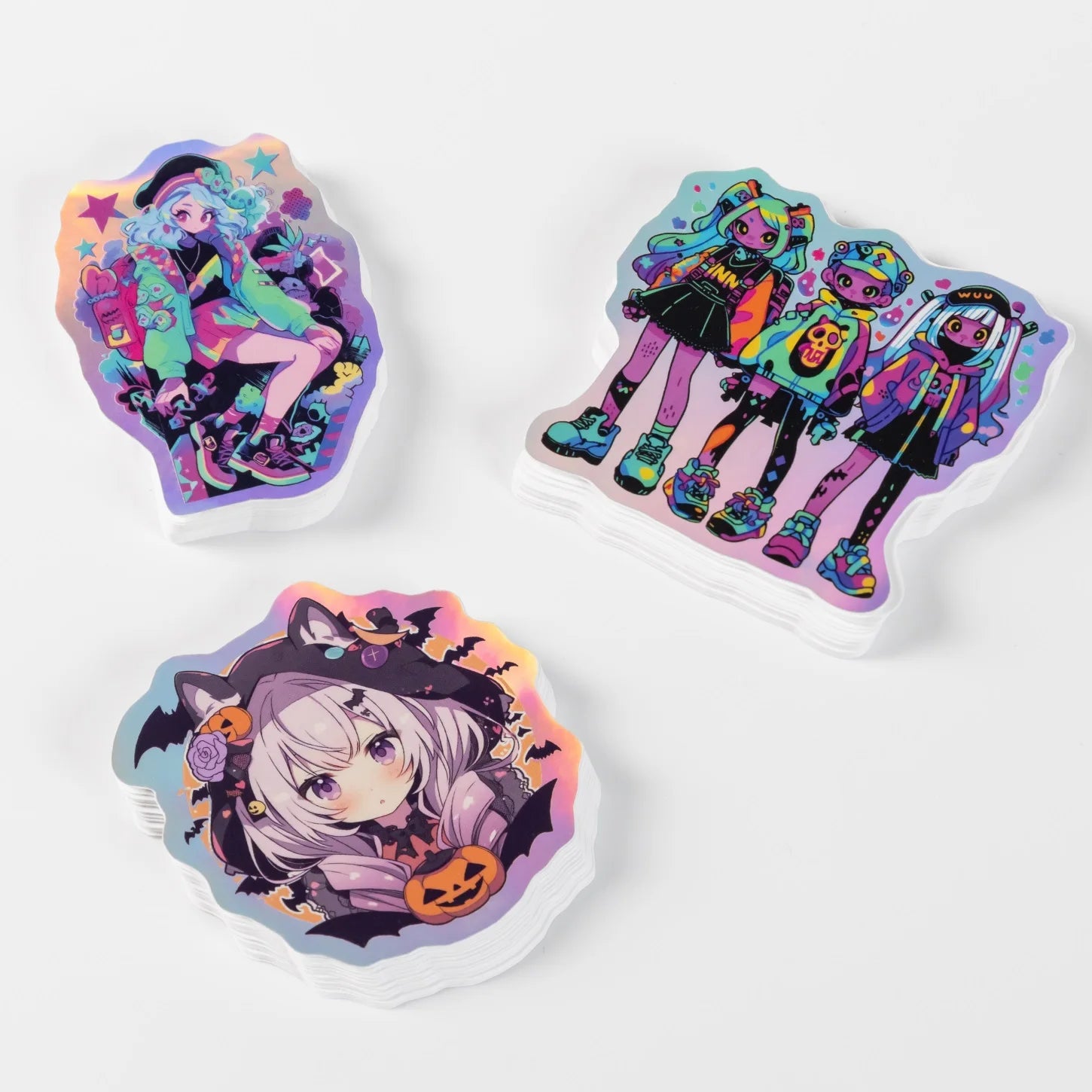Custom logo Waterproof Die-cut Cutting Holographic Craft Vinyl Stickers Decoration Various Applications