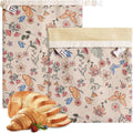 2 Pack Beeswax Bread Bags 17 X 13 Inch Reusable Beeswax and Cotton Bread Bags for Sourdough and Homemade Breads Storage