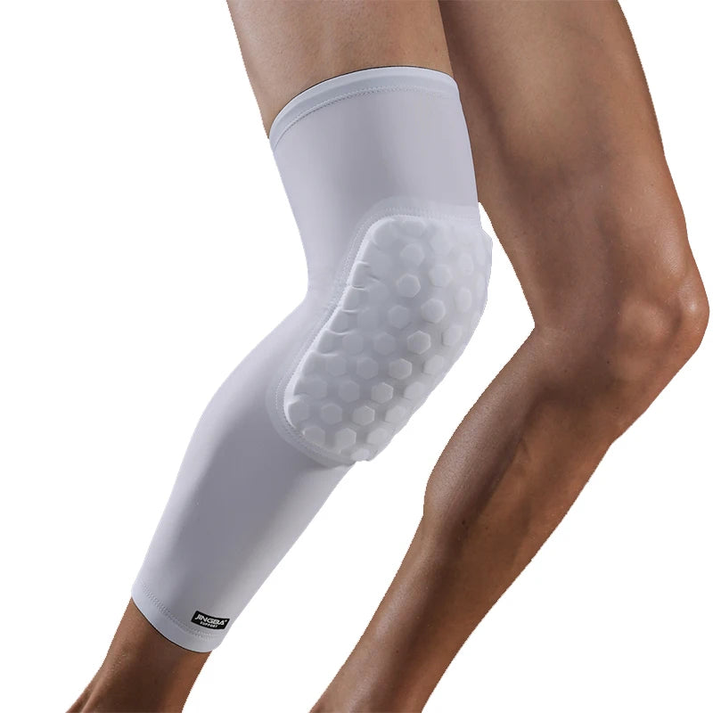 JINGBA Custom High Elastic Non-slip Anti-collision Nylon Sports Knee Support Honeycomb Kneepad Long Knee Sleeves