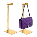 Durable Stainless Steel Custom Logo Luxury Gold Rack Purse Backpack Bag Handbag Display Stand