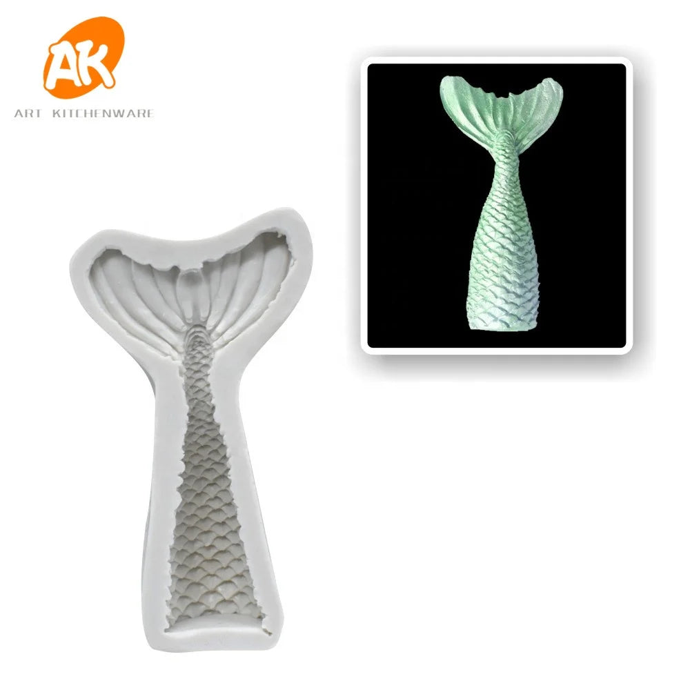 AK Mermaid Fish Tail Silicone Cake Molds Fondant Decorating Supplies Resin Craft Pastry Tools DIY Chocolate Cake Molds