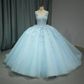 Jancember 1273 Amazing Ocean Blue Pearls Empire Quinceanera Party Women's Dresses