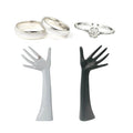 Black Resin Modern T-Shape Dustproof Jewelry Display Stand for Rings Necklaces Bracelets Earrings Shop Use