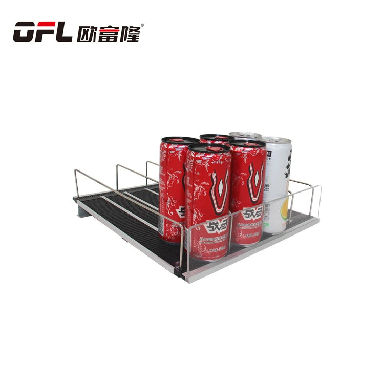 Supermarket Rack RTS Light Duty Metal Fridge Display Shelf Gravity Feed Roller for Supermarket Use