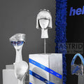 White Velvet Head Mannequin cap hat Display Holder hair wig display Stand for store