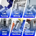 High Stability CNC Machined Automation Assemblies Robot Axis Columns Connection Locks Pneumatic Mounts Encoder Fixtures Parts