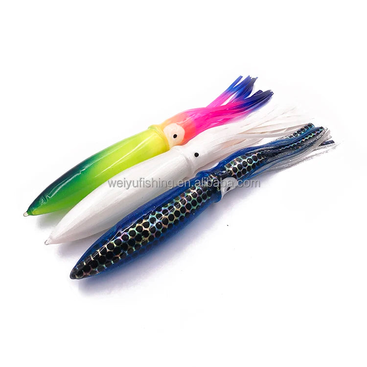 9inch Soft Plastic Bulb Squid PVC Octopus Skirt Trolling Fishing Lure Tackle Tuna Marlin Lure