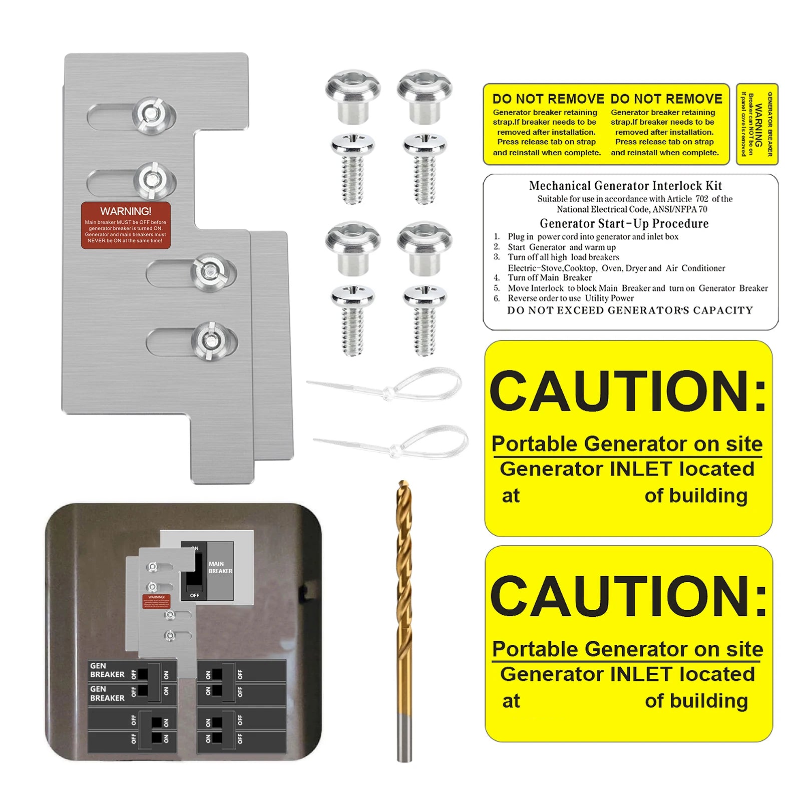 Generator Interlock Kit CH5150/200 Amp Panels 2 1/4" Spacing Heavy-duty Professional Electrical Interlock Accessory(CH5)