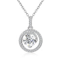 Environmental Friendly Lab Grown Moissanite Diamond 925 Silver 18K White Gold Round Pendant Necklace for Women Destiny Jewellery