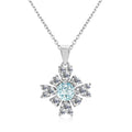 Joyas De Mujer 2022 Natural Stone Sky Blue Topaz Hypoallergenic 925 Sterling Silver Snowflake Pendant Necklace Destiny Jewellery