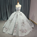 Jancember 6521 Shiny Silver Gray Ruffle 3d Flower Quinceanera Dresses for Girls