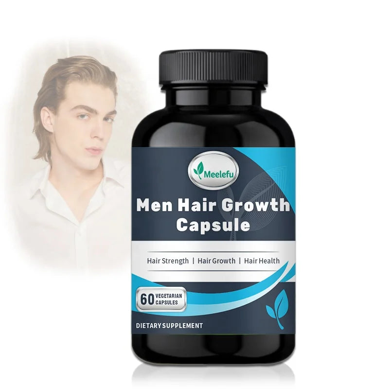 Meelefu Custom Men's Hair Growth Supplements Men Capsules for Thicker Hair and Scalp Coverage